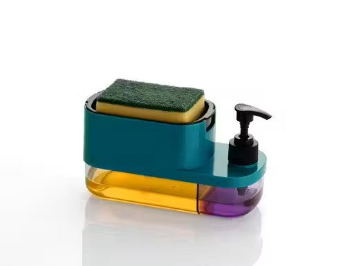 3 in 1 Soap Pump Dispenser for Dishwasher Liquid Soap Sponge Holder Free Sponge